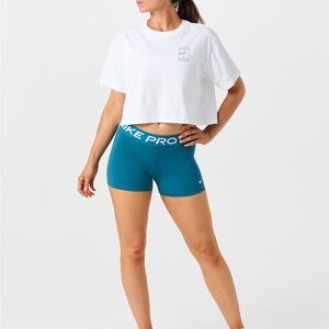 Nike Pro 3” Shortie Shorts Women’s XS Teal Dri-FIT Training Gym NWT